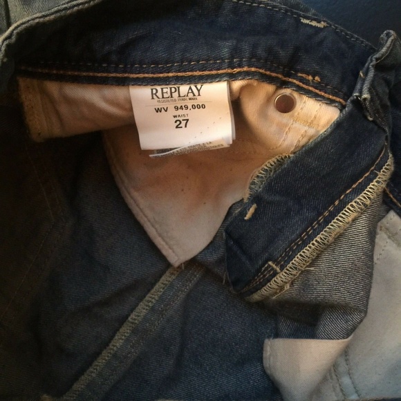 REPLAY Distress Fade Blue Denim Jean Mini Skirt S - Picture 6 of 8